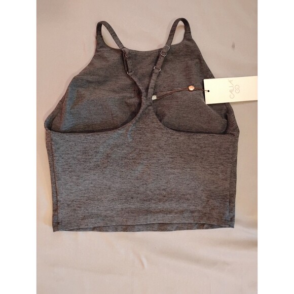 Women's Calia Low Support Lustralux Crop Crossback Sports Bra Tank Gray Small - Picture 4 of 7